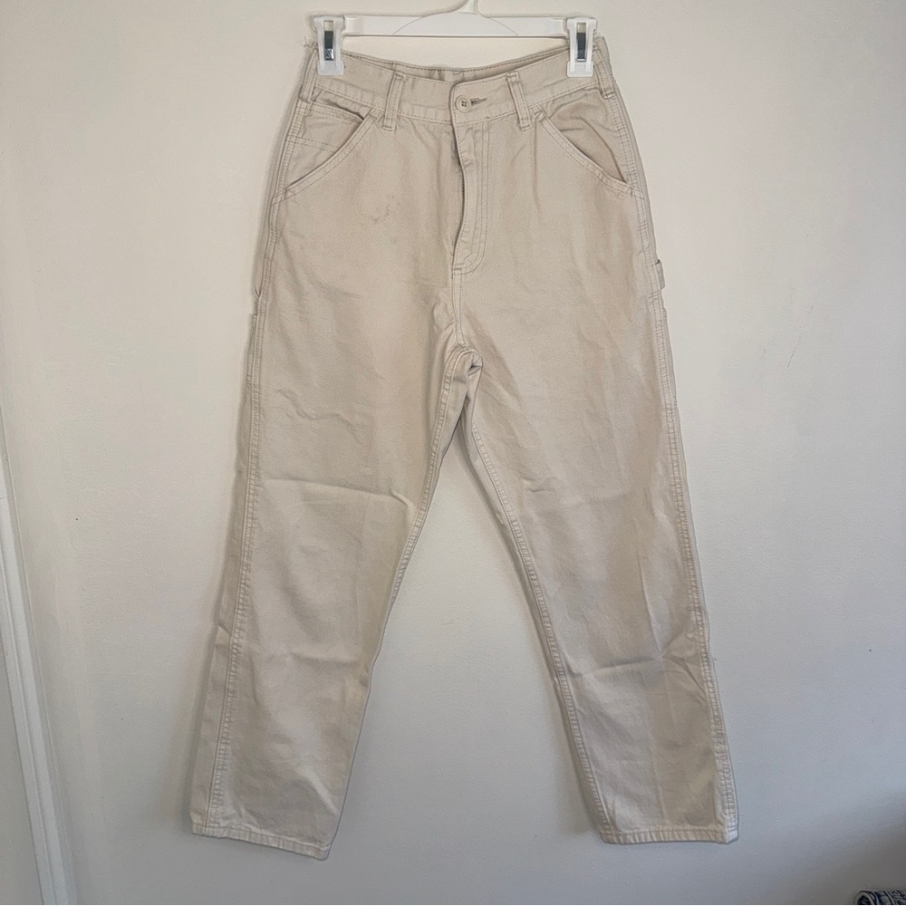 Brandy Melville cream beige cargo carpenter jeans